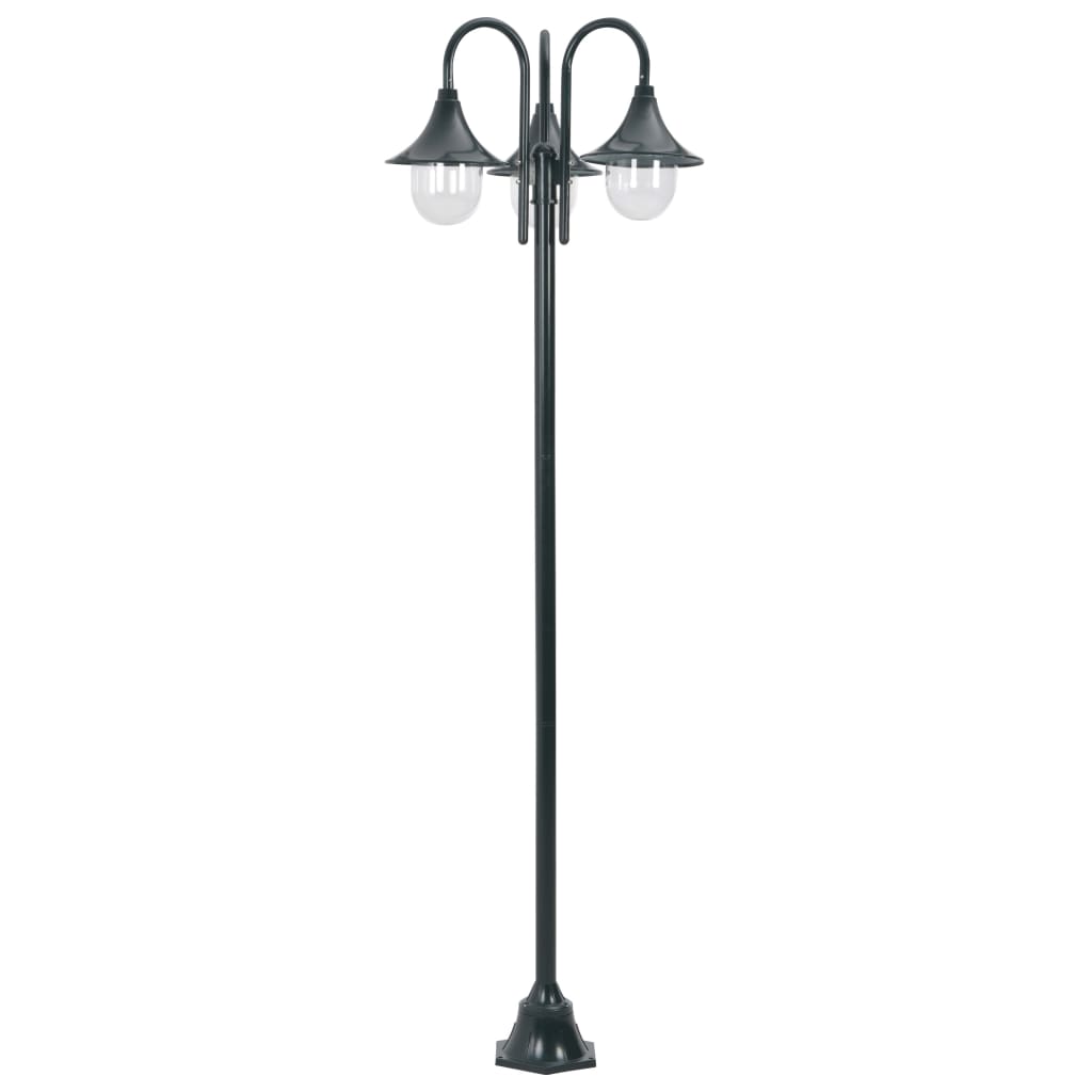 Vidaxl Paal Lighting Garden E27 220 CM Aluminum Dark green 3-piece