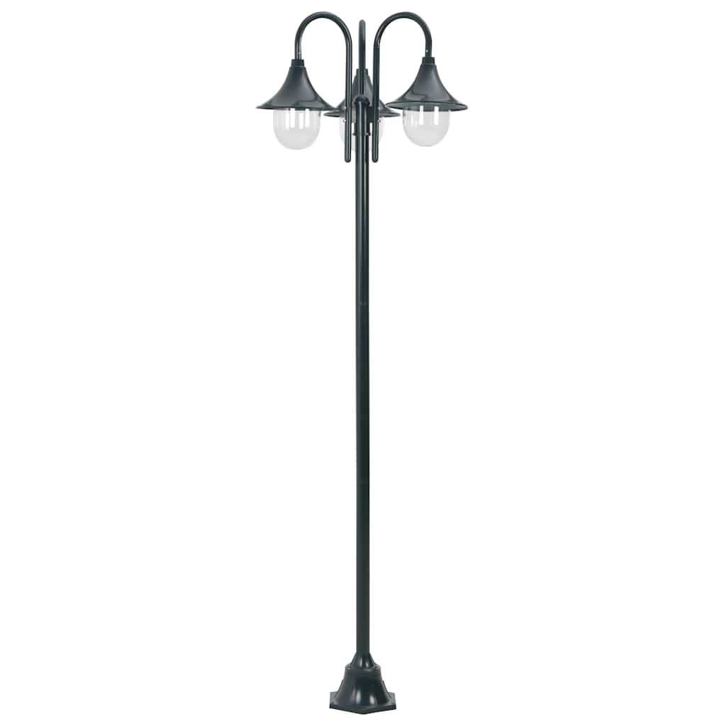 Vidaxl Paal Lighting Garden E27 220 cm Aluminium Dunkelgrün 3-teilig