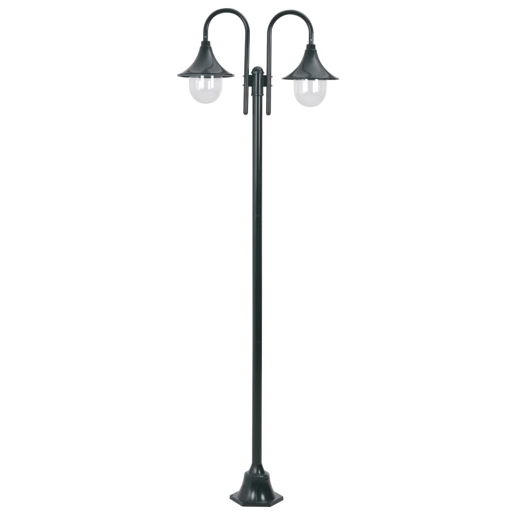 Vidaxl Pale Lighting Garden E27 220 cm Aluminium dunkelgrün 2-teilig