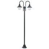 Vidaxl Pale Lighting Garden E27 220 cm Aluminium dunkelgrün 2-teilig