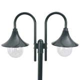 Vidaxl Pale Lighting Garden E27 220 cm Aluminium dunkelgrün 2-teilig