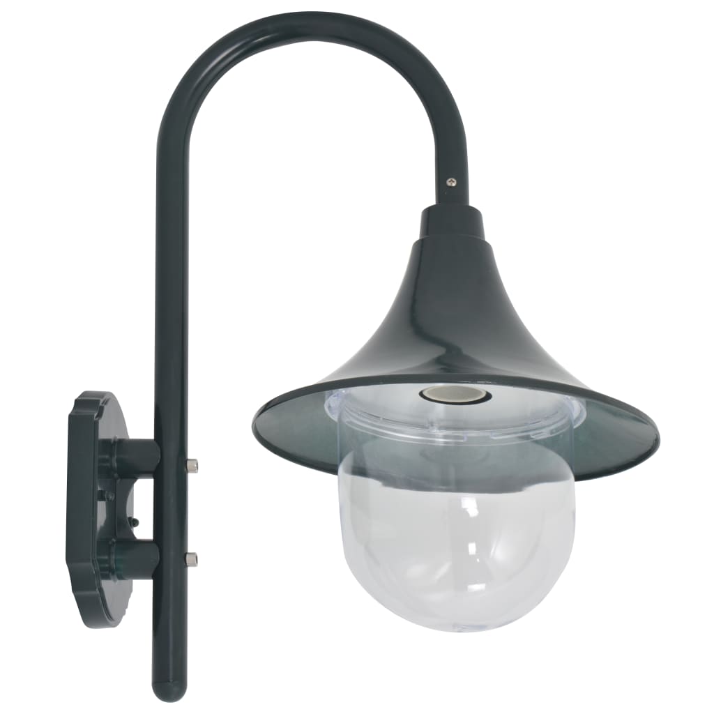 Vidaxl Garden Wall Lampe E27 42 cm en aluminium vert foncé