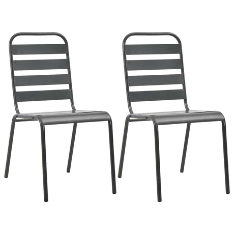Vidaxl tuinstoelen stapelbaar 2 st staal grijs