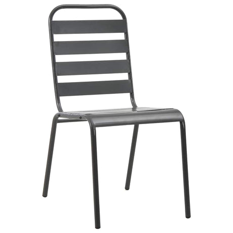 Vidaxl tuinstoelen stapelbaar 2 st staal grijs