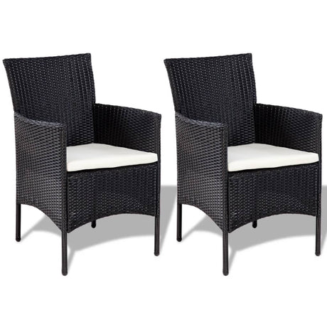 Vidaxl 4-delige loungeset met kussens poly rattan zwart