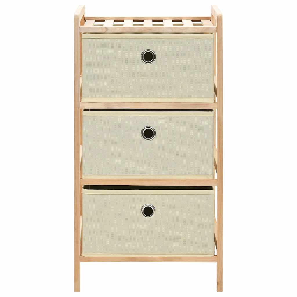 Vidaxl opbergmeubel met 3 stoffen manden cederhout beige