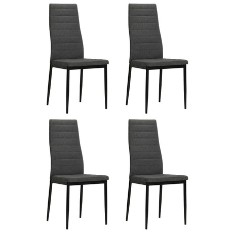 Vidaxl eetkamerstoelen 4 st stof donkergrijs