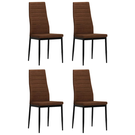 Vidaxl eetkamerstoelen 4 st stof bruin