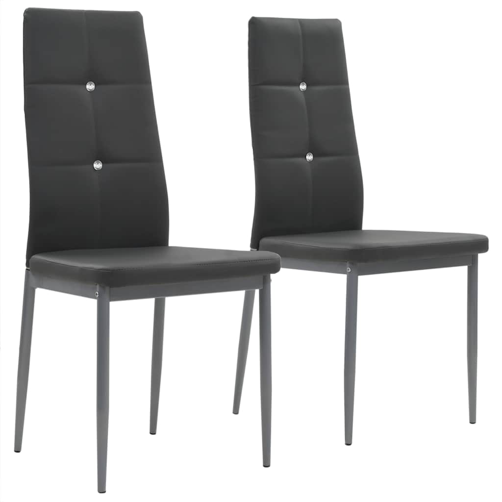 Vidaxl eetkamerstoelen 2 st kunstleer grijs