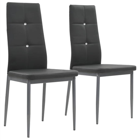 Vidaxl eetkamerstoelen 2 st kunstleer grijs