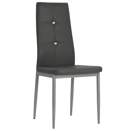 Vidaxl eetkamerstoelen 2 st kunstleer grijs