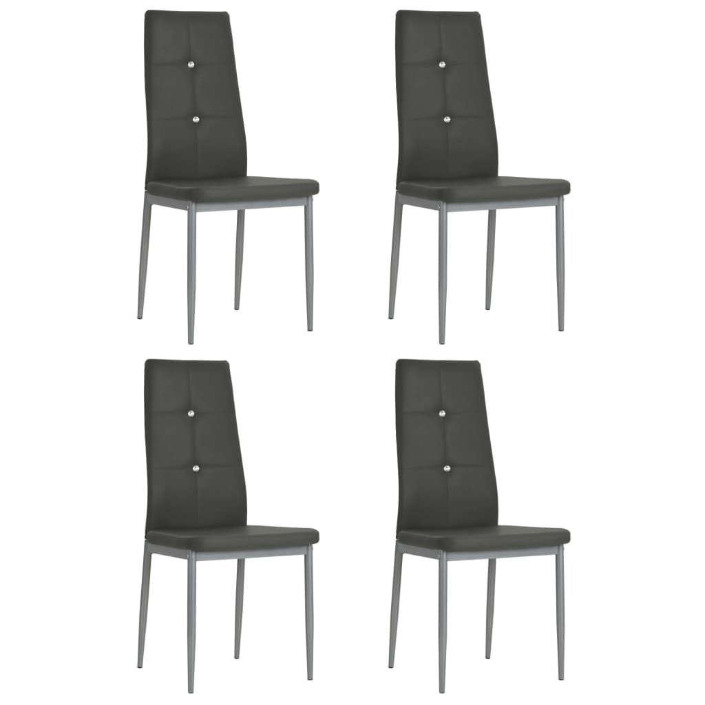 Vidaxl eetkamerstoelen 4 st kunstleer grijs