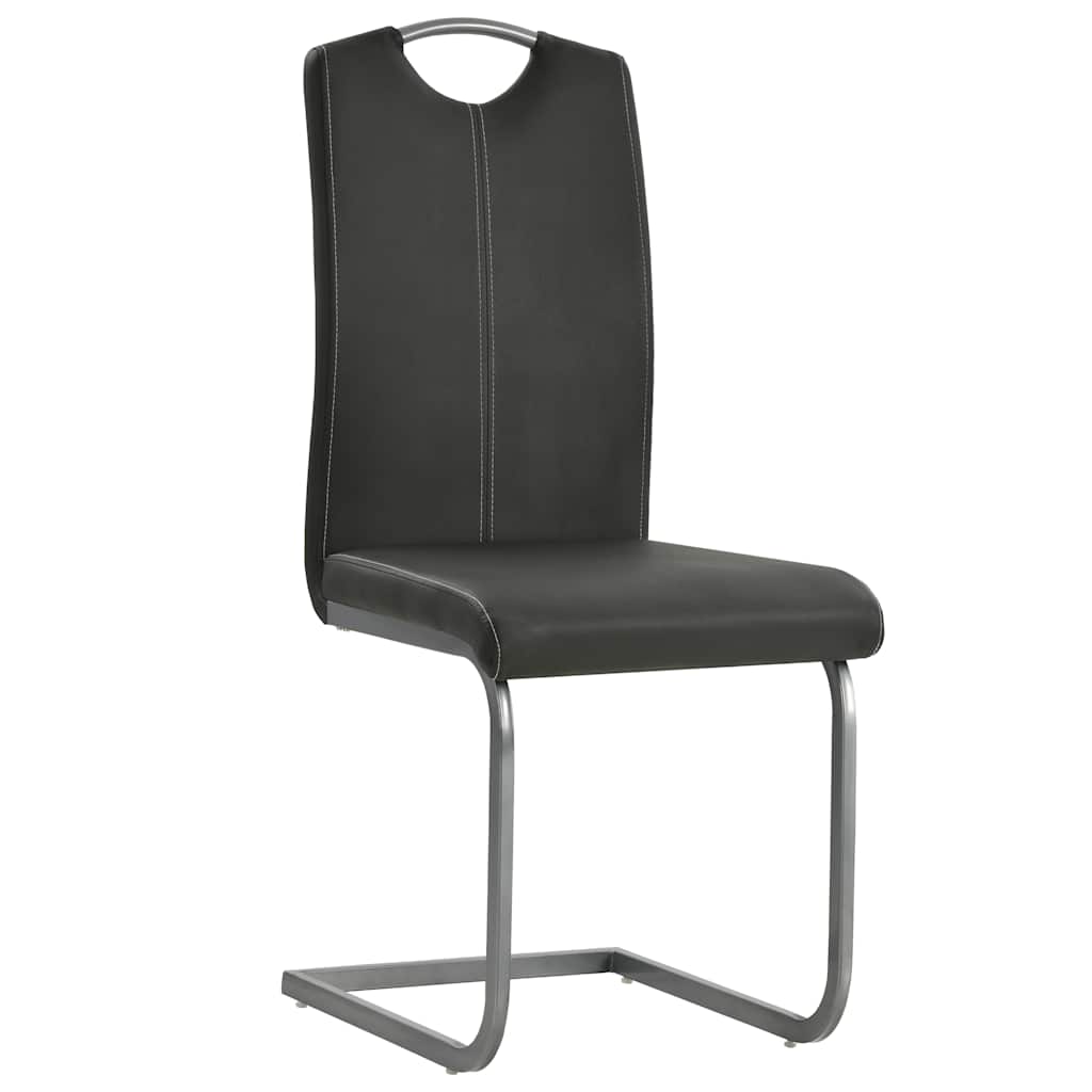 Vidaxl eetkamerstoelen 4 st kunstleer grijs