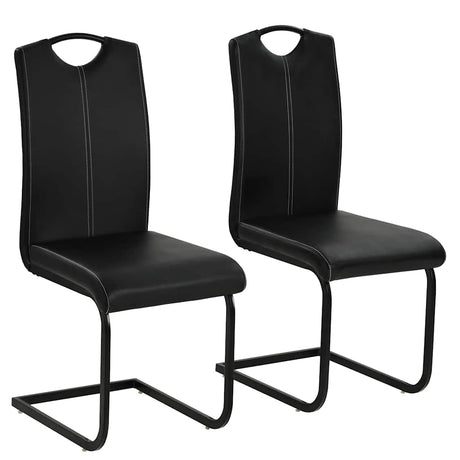 Vidaxl eetkamerstoelen 2 st kunstleer zwart