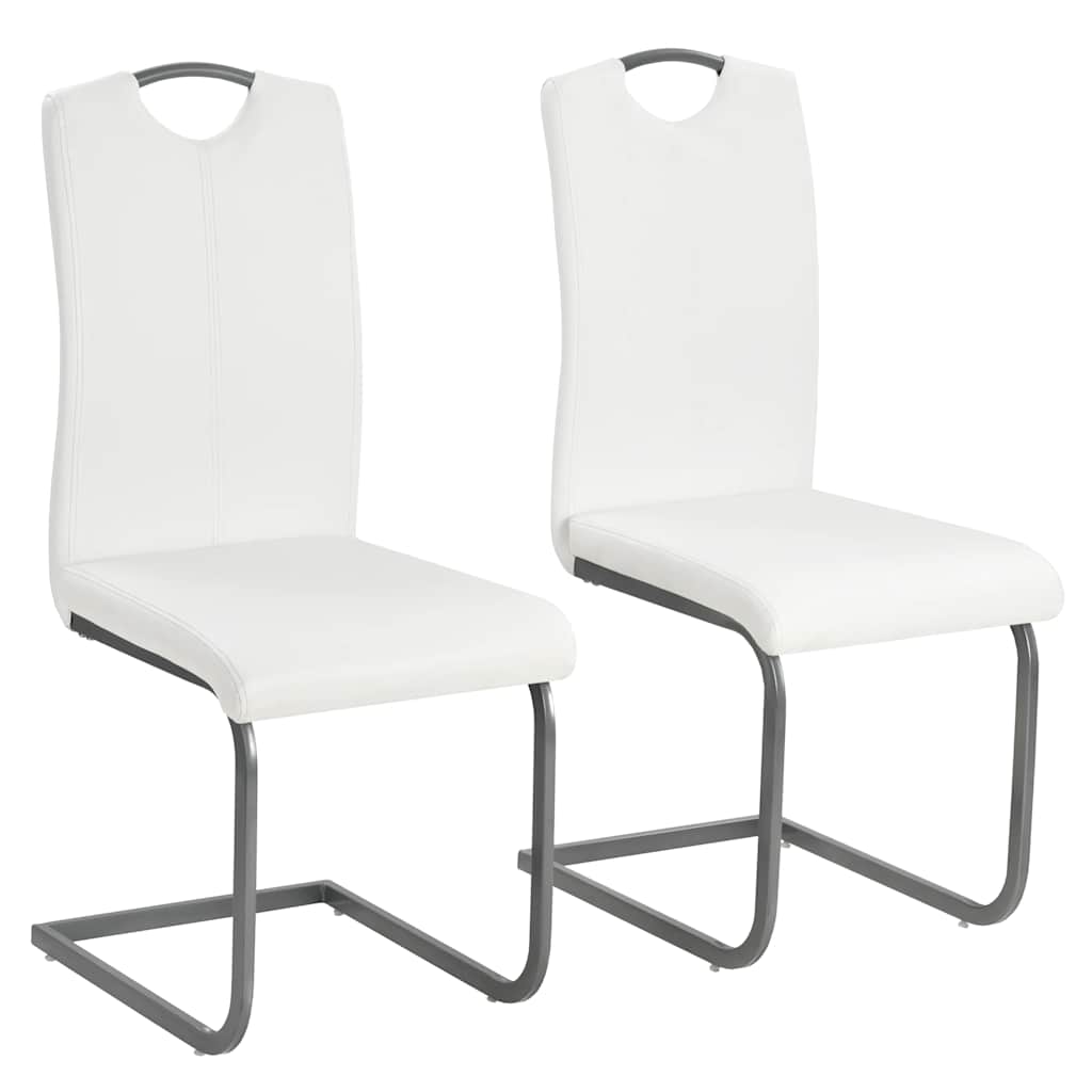 Vidaxl eetkamerstoelen 2 st kunstleer wit