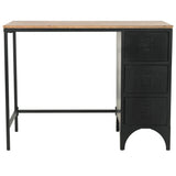 Vidaxl bureau 100x50x76 cm massief vurenhout en staal