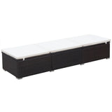Vidaxl ligbed met kussen poly rattan bruin