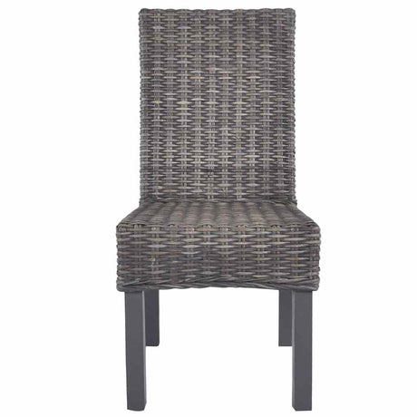 Vidaxl eetkamerstoelen 2 st kubu rattan en mahoniehout bruin