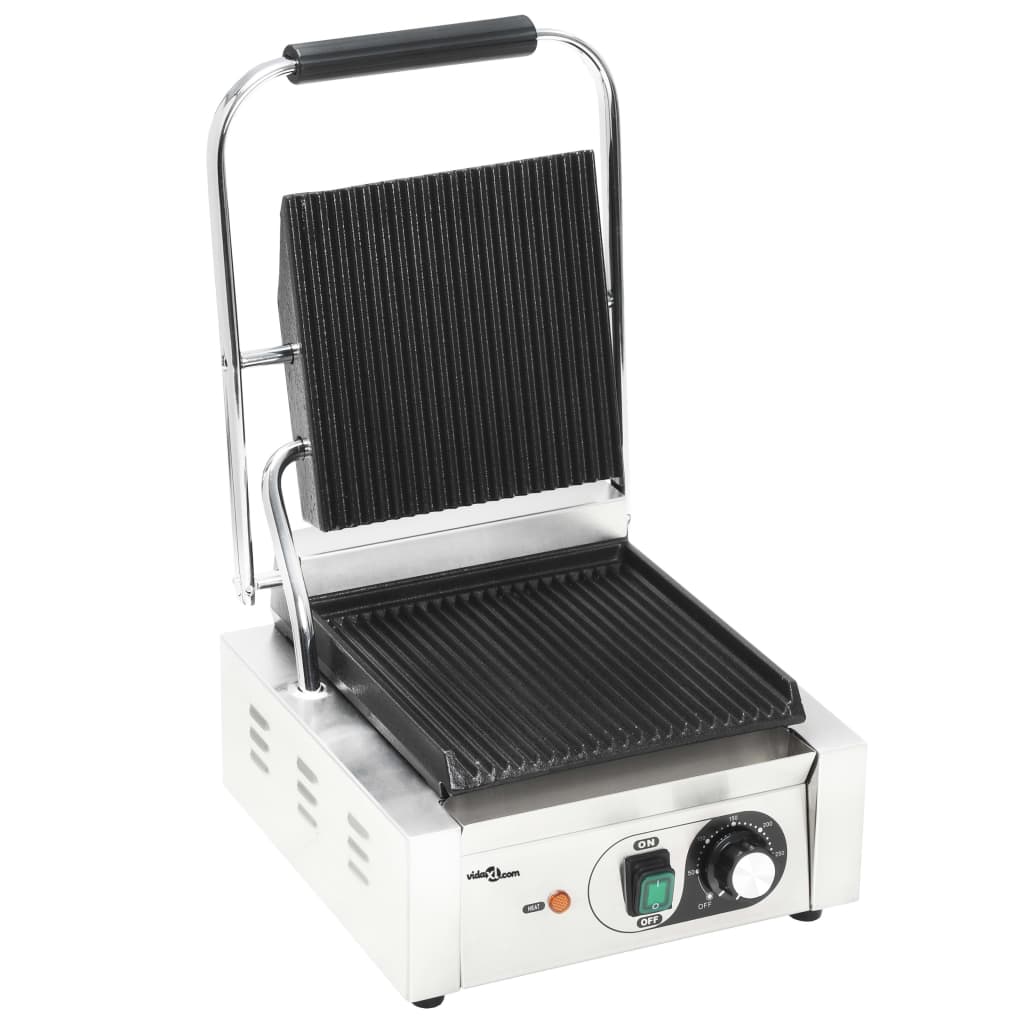 Bidaxl Panini GRILL GROVED 1800 W 31x30,5x20 cm rostfritt stål