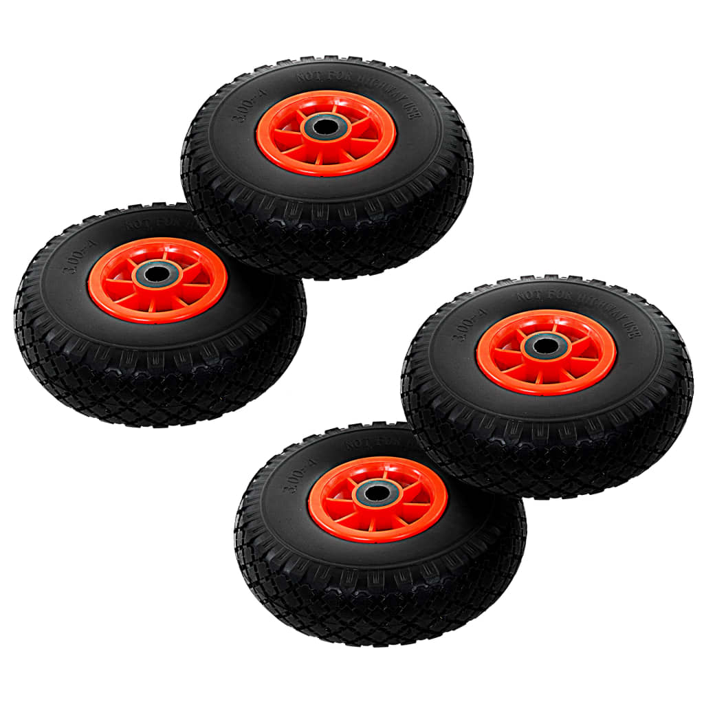 Vidaxl Hand Truck Wheels 3.00-4 (260x85) Solid PU 4 szt.