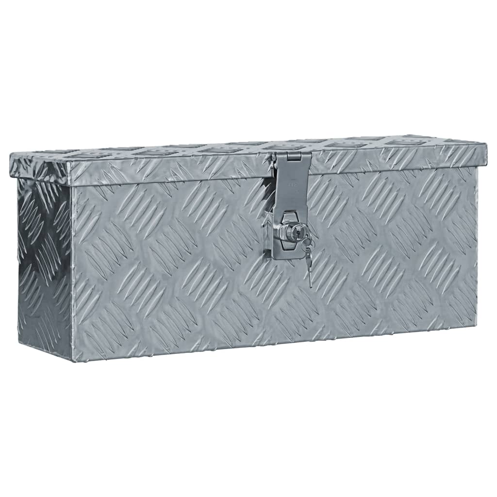 Box in alluminio Vidaxl 48.5x14x20 cm di colore argento