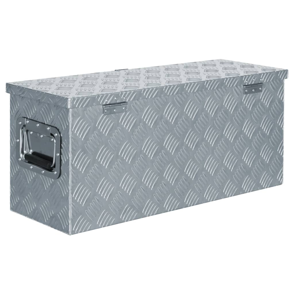 Box in alluminio Vidaxl 76.5x26.5x33 cm color argento