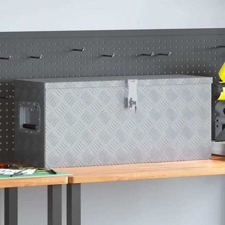 Vidaxl Aluminiumbox 76,5 x 26,5 x 33 cm silberfarben