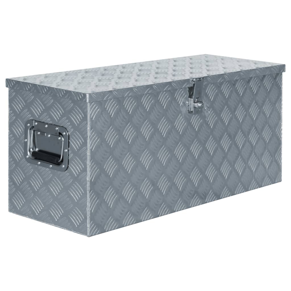 Vidaxl Storage box 90.5x35x40 cm aluminum silver colored