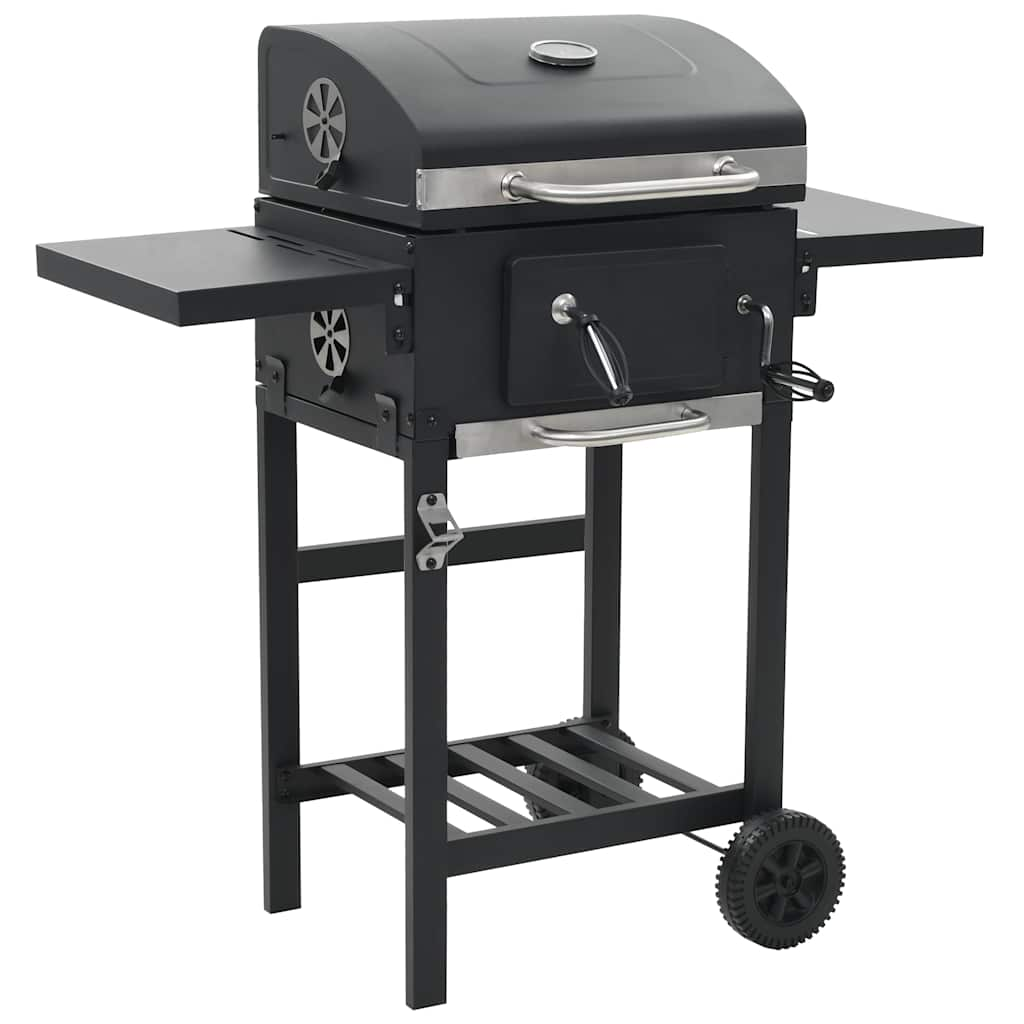 Vidaxl Kolgrill med underplank Black