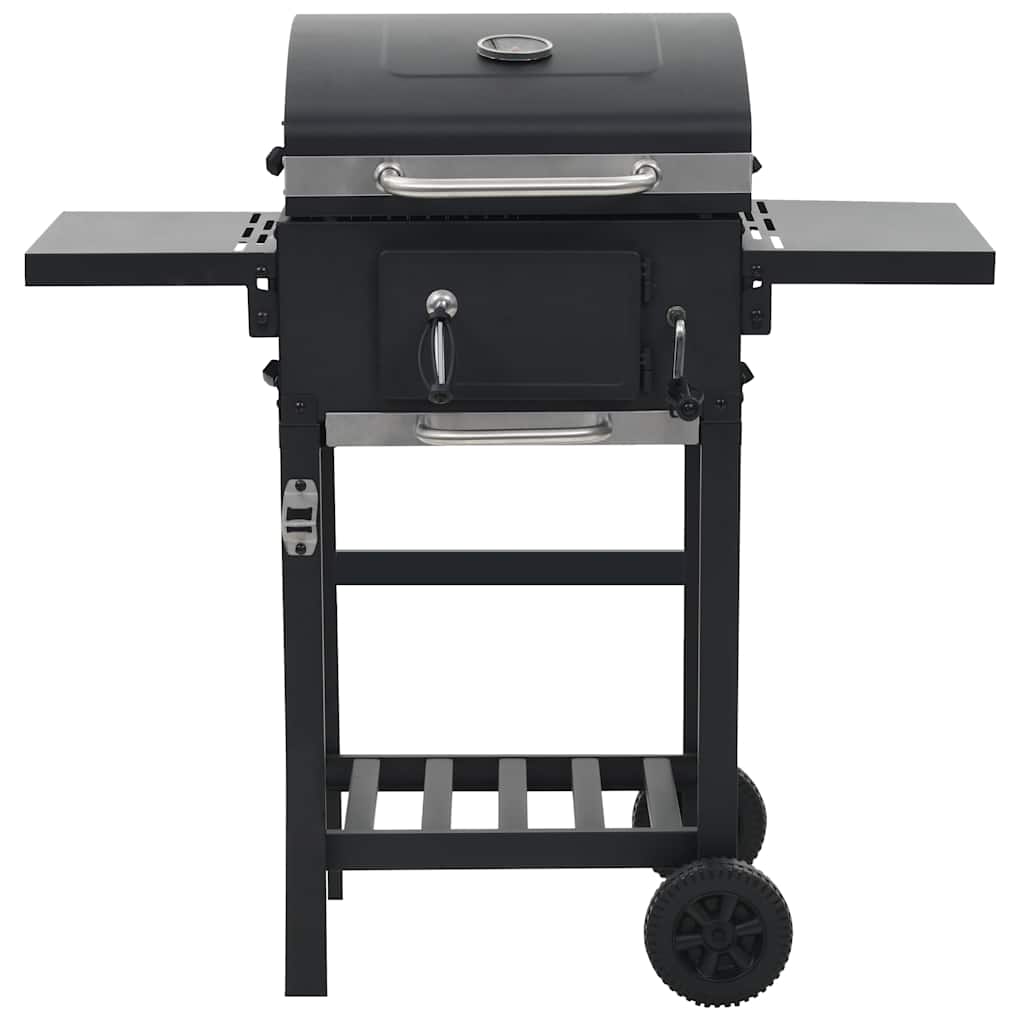 VIDAXL -Holzkohlegrill mit Underplank Black
