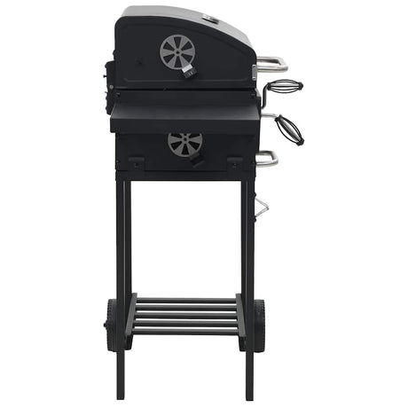 VIDAXL -Holzkohlegrill mit Underplank Black