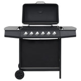 Vidaxl Gasgrill mit 6 Kochzonen Stahl schwarz