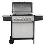Vidaxl Gasgrill mit 6 Kochzonen Edelstahl Silberfarbe