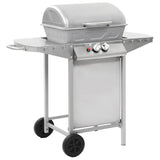 Vidaxl Gasbarbecue and Grill with 2 cooking zones Stainless steel silver