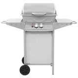 Vidaxl Gasbarbecue and Grill with 2 cooking zones Stainless steel silver