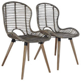 Vidaxl eetkamerstoelen 2 st natuurlijk rattan bruin