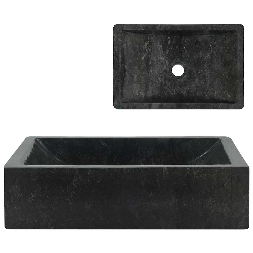 Vidaxl sink 45x30x12 cm Marble High gloss black