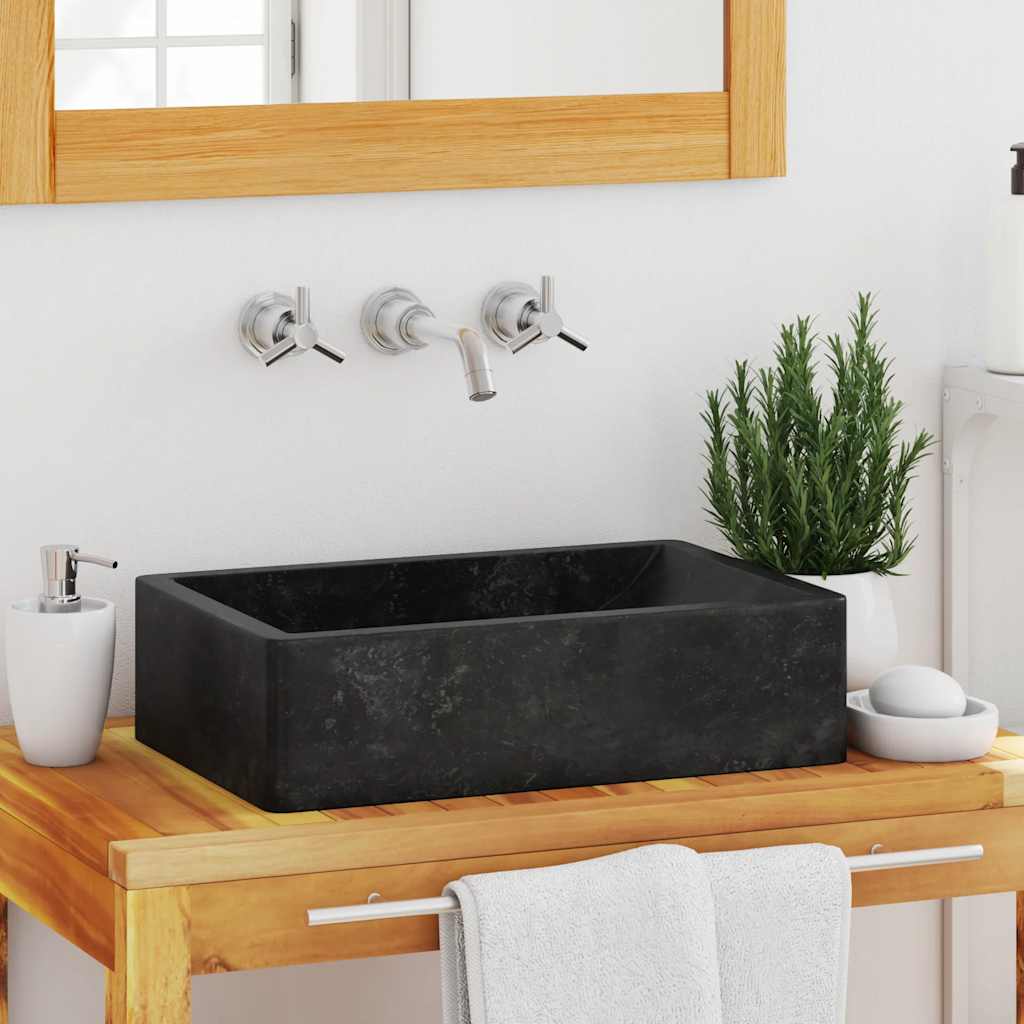 Vidaxl sink 45x30x12 cm Marble High gloss black