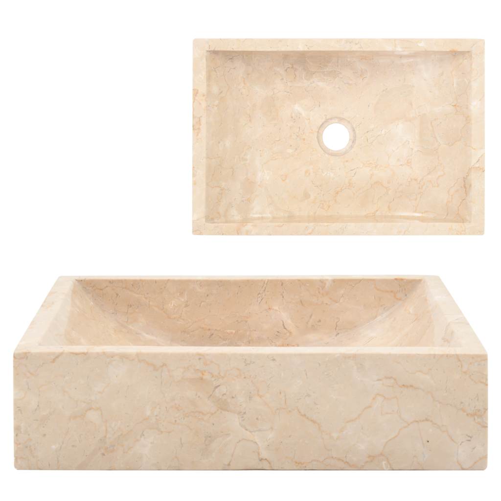 VidaXL sink 45x30x12 cm marble high -gloss cream -colored