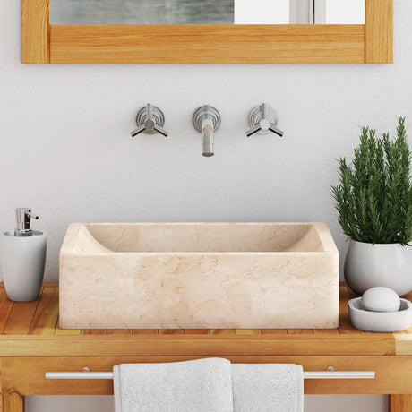 Vidaxl Sink 45x30x12 cm Marmor High -Gloss Cream -Colored
