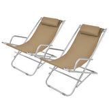 Vidaxl terrasstoelen verstelbaar 2 st staal taupe