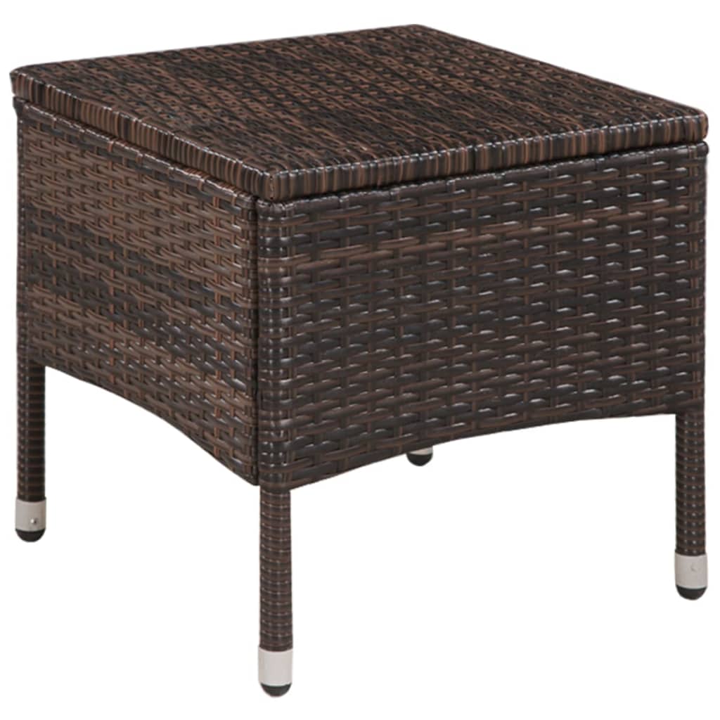 Vidaxl 3-delige bistroset poly rattan bruin
