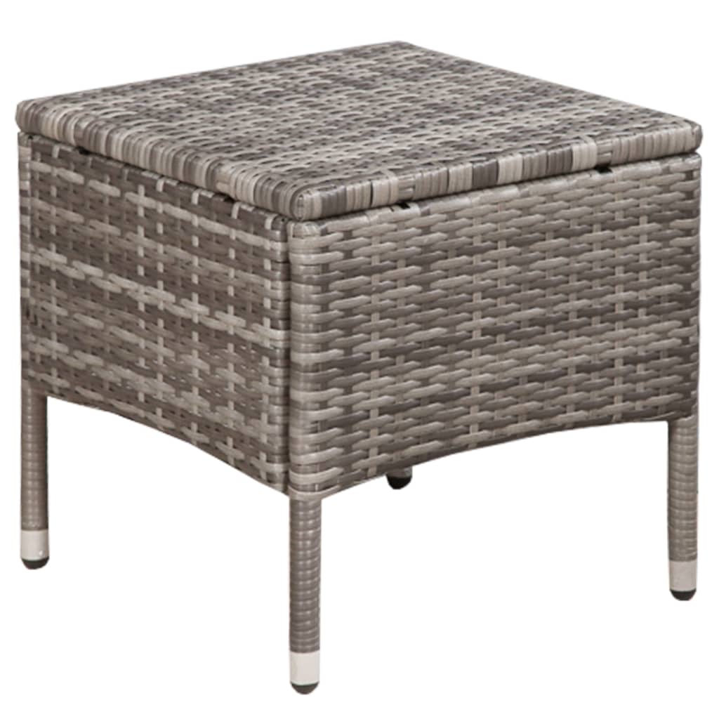 Vidaxl 3-delige bistroset poly rattan grijs