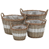 Le fioriere Vidaxl hanno raccolto 4 ST Wicker con rivestimento PE