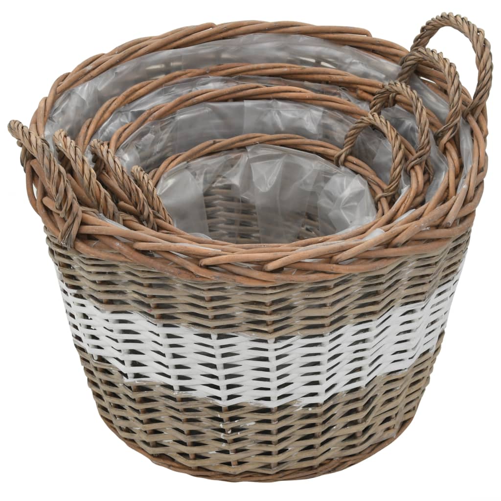 Le fioriere Vidaxl hanno raccolto 4 ST Wicker con rivestimento PE