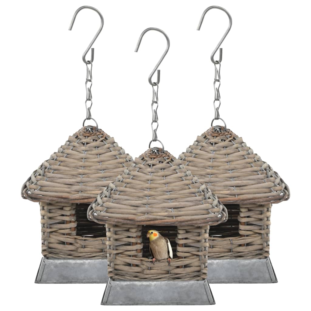 Vidaxl Birdhouses 3 St Wicker