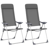 VIDAXL CAMPSITETSTAIL 2 PCS FALTING ALUMINUM GRAY