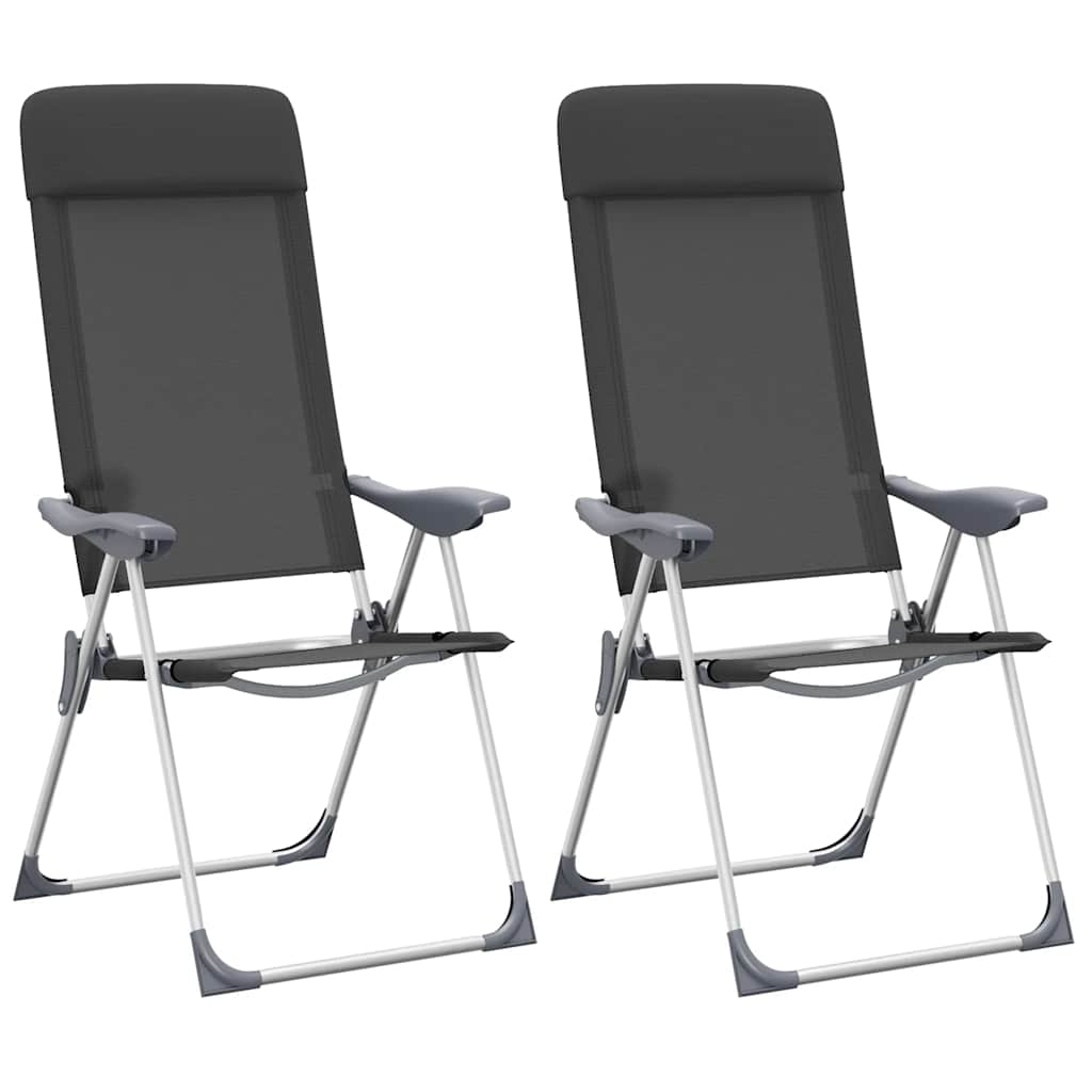 Vidaxl Campingstühle faltbare Aluminiumschwarz 2 Sts
