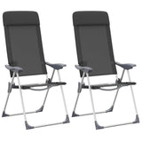Vidaxl Campingstühle faltbare Aluminiumschwarz 2 Sts