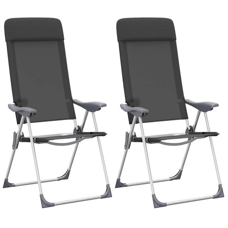 Vidaxl Campingstühle faltbare Aluminiumschwarz 2 Sts